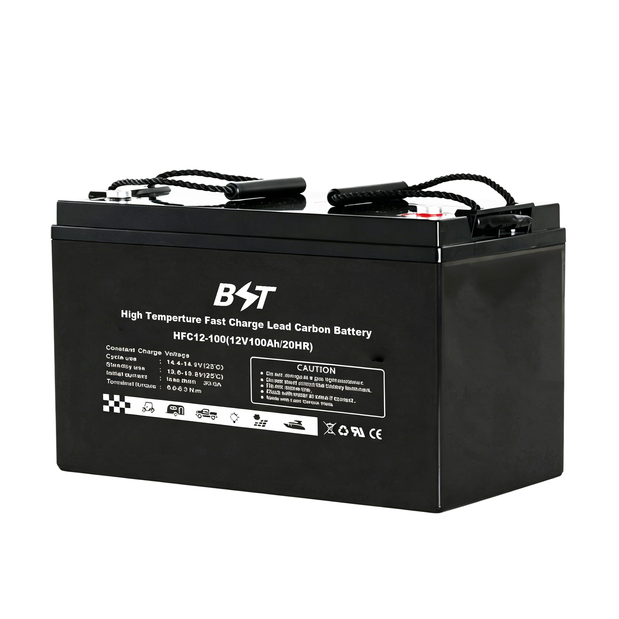 HFC12-100 Fast Charge Deep Cycle Lead Carbon Battery 12V100AH 2000+ Cycles for PSOC