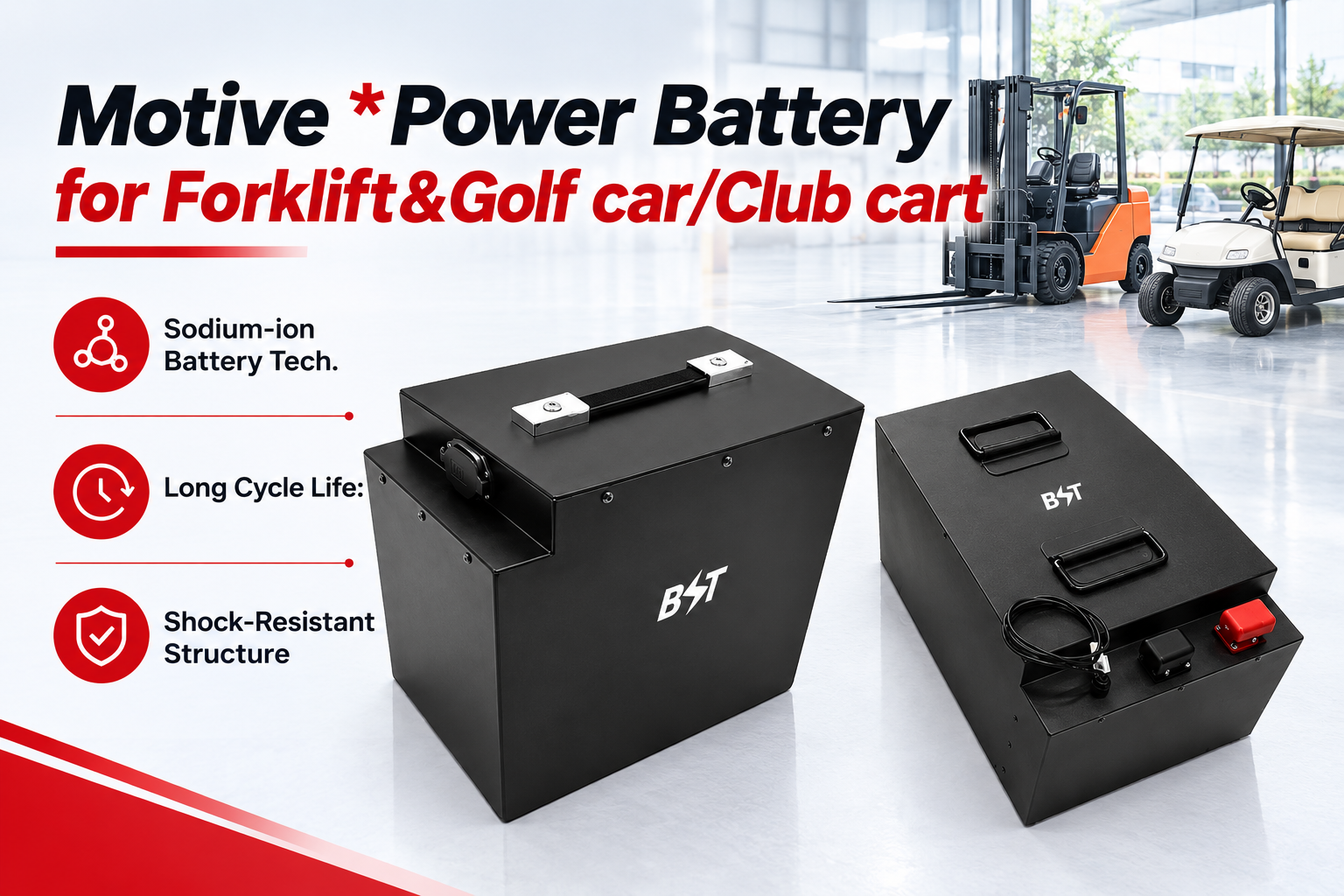 Motive Power Battery for Forklift&Golf car/Club cart Lithium Battery