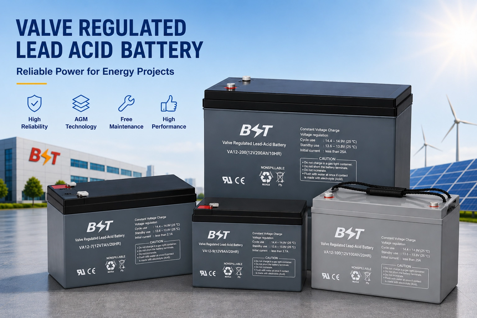 VA12-9 Valve Regulated Lead Acid Battery 12V9AH 20H