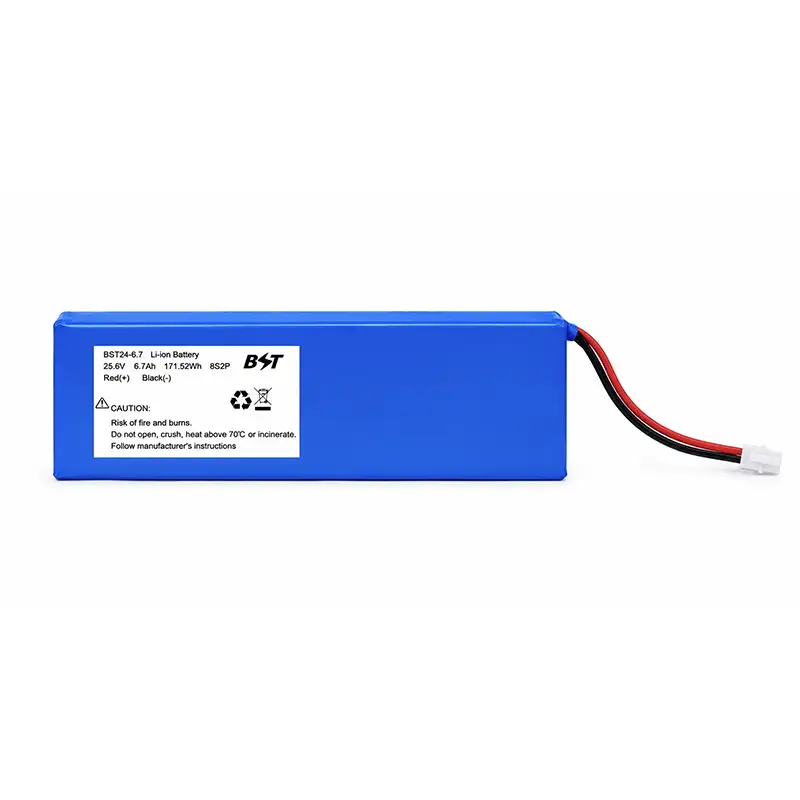 BST Power 25.6V 24V 6.7AH LiFePO4 Lithium Battery For Solar Track 26650 cell Wide Temperature Battery